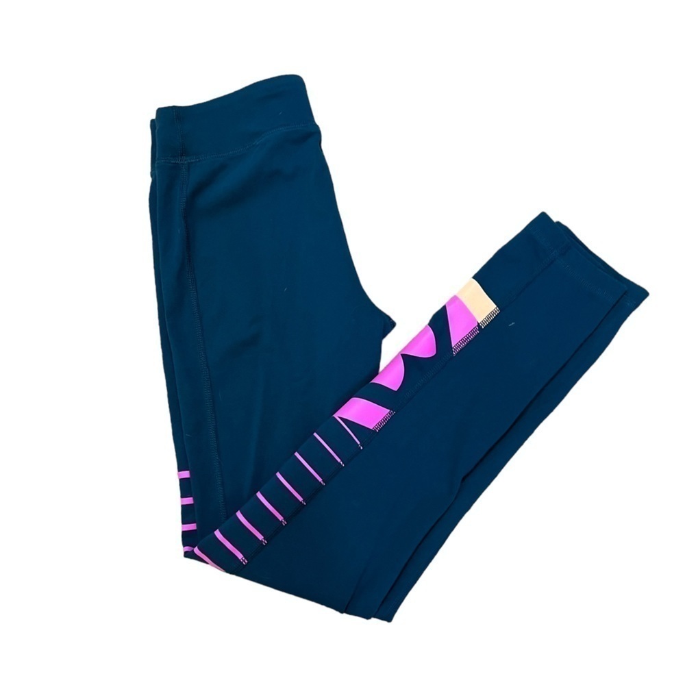 UNDER ARMOUR Teal Graphic Print Cotton Stretch Skinny Mid Rise Fitted Legging XS